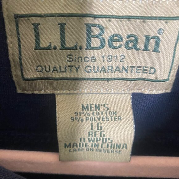 Vintage L.L.Bean Full-Zip Sweatshirt Mens Size L‎ Blue Heavyweight Utili - Picture 2 of 8